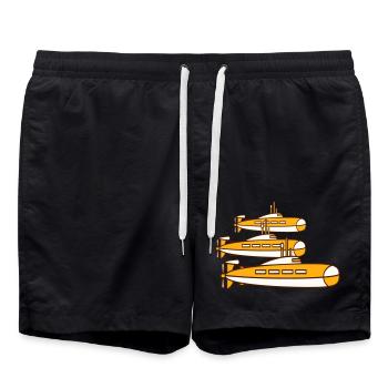3 U-Boote Flotte Drei Geschwader Gruppe Team Crew - Badeshorts - Schwarz - Vorne - AI Model Male 185 light (185cm)
