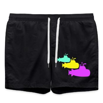 3 U-Boote Flotte Drei Geschwader Gruppe Team Crew - Badeshorts - Schwarz - Vorne - AI Model Male 185 light (185cm)