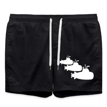 3 U-Boote Flotte Drei Geschwader Gruppe Team Crew - Badeshorts - Schwarz - Vorne - AI Model Male 185 light (185cm)