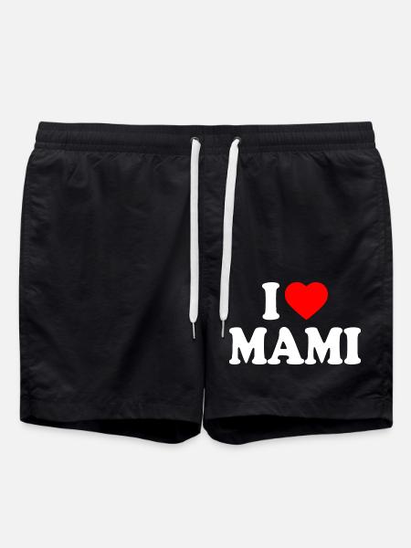 I love mami - Swim Trunks - black