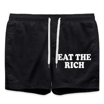 Eat the rich - Badeshorts - Schwarz - Vorne - AI Model Male 185 light (185cm)
