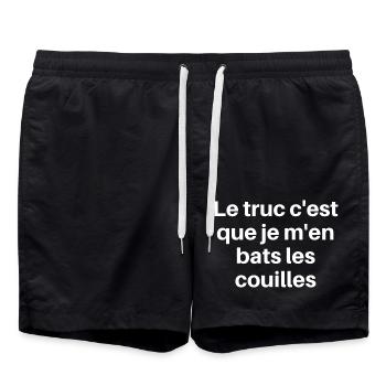 The thing is that I don't give a damn - Swim Trunks - black - Front - AI Model Male 185 light (185cm)