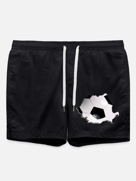Romania map frames real football - Swim Trunks - black