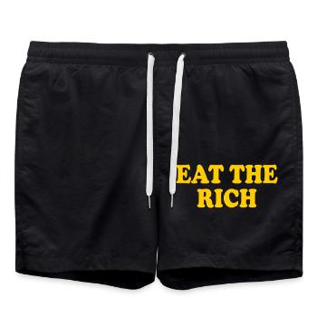 Eat the rich - Short de bain - noir - Devant - AI Model Male 185 light (185cm)