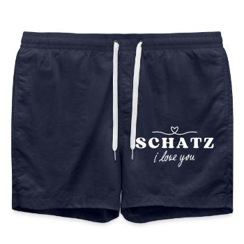 Schatz- I love you - Swim Trunks - french navy - Front - AI Model Male 185 light (185cm)