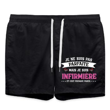 Not perfect but nurse - Swim Trunks - black - Front - AI Model Male 185 light (185cm)
