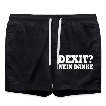 Dexit nein danke - Badeshorts - Schwarz - Vorne - AI Model Male 185 light (185cm)
