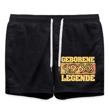 1964 - Badeshorts - Schwarz - Vorne - AI Model Male 185 light (185cm)