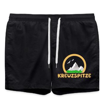 Kreuzspitze as a trekking - Swim Trunks - black - Front - AI Model Male 185 light (185cm)
