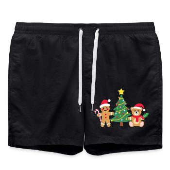Mignon petit arbre de Noël des amis du Père Noël - Short de bain - noir - Devant - AI Model Male 185 light (185cm)