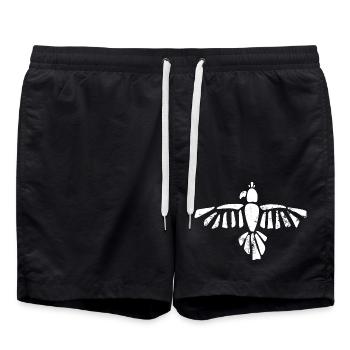 Die weiße Krähe - Badeshorts - Schwarz - Vorne - AI Model Male 185 light (185cm)