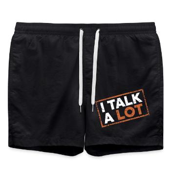 I Talk A Lot 12 - Badeshorts - Schwarz - Vorne - AI Model Male 185 light (185cm)