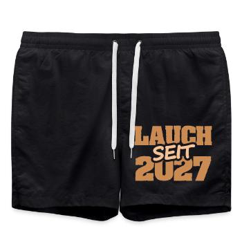 2027 - Swim Trunks - black - Front - AI Model Male 185 light (185cm)