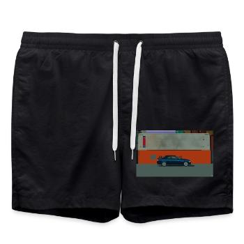 Europäischer Oldtimer - Badeshorts - Schwarz - Vorne - AI Model Male 185 light (185cm)