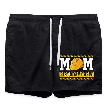 Baustelle Kindergeburtstag - Badeshorts - Schwarz - Vorne - AI Model Male 185 light (185cm)