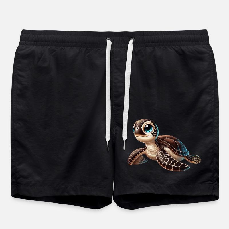 Jeune tortue imbriquée - Short de bain - noir