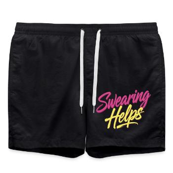 Swearing Helps 12 - Badeshorts - Schwarz - Vorne - AI Model Male 185 light (185cm)
