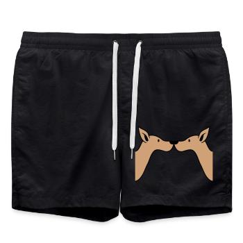 2 chiens nez touchant équipe deux amis équipage cool - Short de bain - noir - Devant - AI Model Male 185 light (185cm)