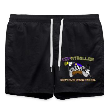 Cop-ntroller Play Games Funny Retro Gaming Gamer - Swim Trunks - black - Front - AI Model Male 185 light (185cm)