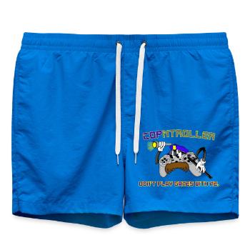 Cop-ntroller Play Games Funny Retro Gaming Gamer - Swim Trunks - cobalt blue - Front