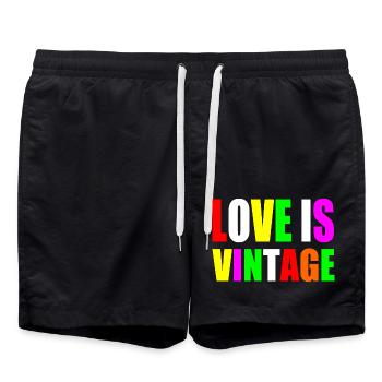 Love is vintage - Badeshorts - Schwarz - Vorne - AI Model Male 185 light (185cm)
