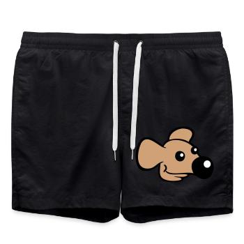 Maus Große Nase Mäuschen Kleine Ratte Nager Süß - Badeshorts - Schwarz - Vorne - AI Model Male 185 light (185cm)