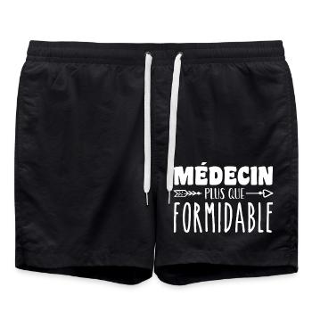 Médecin plus que formidable - Short de bain - noir - Devant - AI Model Male 185 light (185cm)