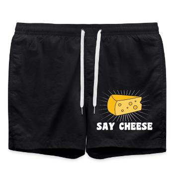 Say cheese - Swim Trunks - black - Front - AI Model Male 185 light (185cm)
