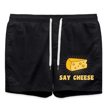 Say cheese - Swim Trunks - black - Front - AI Model Male 185 light (185cm)
