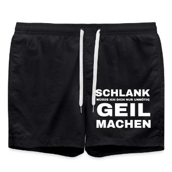 Schlank würde ich dich nur unnötig geil machen - Badeshorts - Schwarz - Vorne - AI Model Male 185 light (185cm)