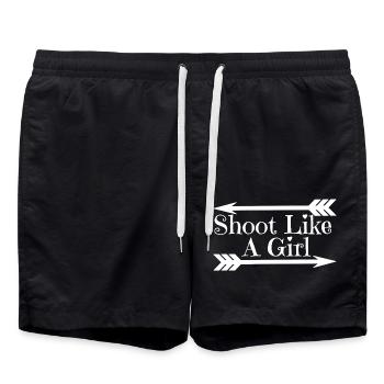 Archery Shoot Like A Girl - Swim Trunks - black - Front - AI Model Male 185 light (185cm)