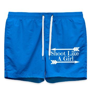 Archery Shoot Like A Girl - Swim Trunks - cobalt blue - Front