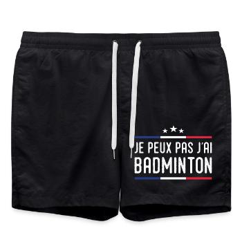 I Can't I Badminton Bad Badminton Player - Badeshorts - Schwarz - Vorne - AI Model Male 185 light (185cm)