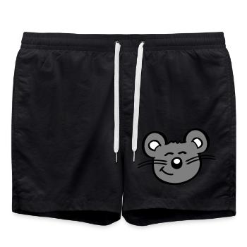 Maus Mäuschen Süße Kleine Ratte Nager Freundlich - Badeshorts - Schwarz - Vorne - AI Model Male 185 light (185cm)
