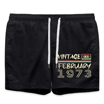 February 1973 Best Gift February 1973 - Swim Trunks - black - Front - AI Model Male 185 light (185cm)