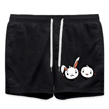 Bunny Bird Chick 2 Gamer Gaming Play Headset - Swim Trunks - black - Front - AI Model Male 185 light (185cm)