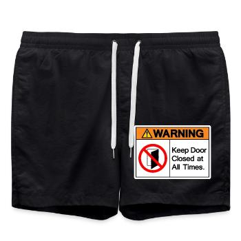 my house my rules - Swim Trunks - black - Front - AI Model Male 185 light (185cm)