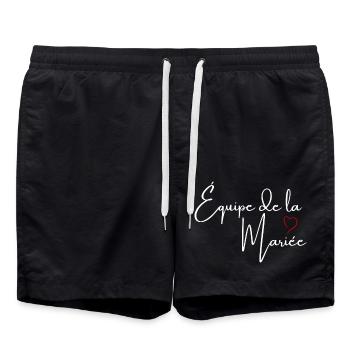 Das Team der Red Heart Braut - Badeshorts - Schwarz - Vorne - AI Model Male 185 light (185cm)
