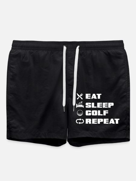 Eat Sleep Golf Repeat Gift Golf Clubs Sports - Swim Trunks - black