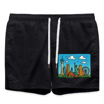 Ville de Las Vegas - Short de bain - noir - Devant - AI Model Male 185 light (185cm)