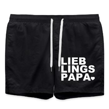 Lieblingspapa - Vater - Papa - Papi - Badeshorts - Schwarz - Vorne - AI Model Male 185 light (185cm)