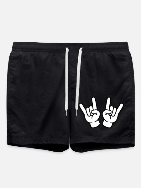 Hand Symbol Party - Badeshorts - Schwarz