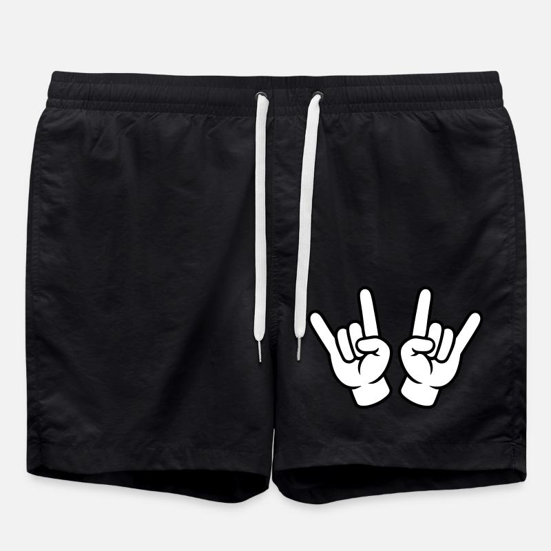 Hand Icon Party - Swim Trunks - black
