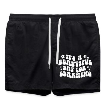 C’est une belle journée pour apprendre la motivation - Short de bain - noir - Devant - AI Model Male 185 light (185cm)