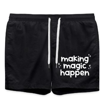 Making Magic Happen Inspirational Quote for - Swim Trunks - black - Front - AI Model Male 185 light (185cm)