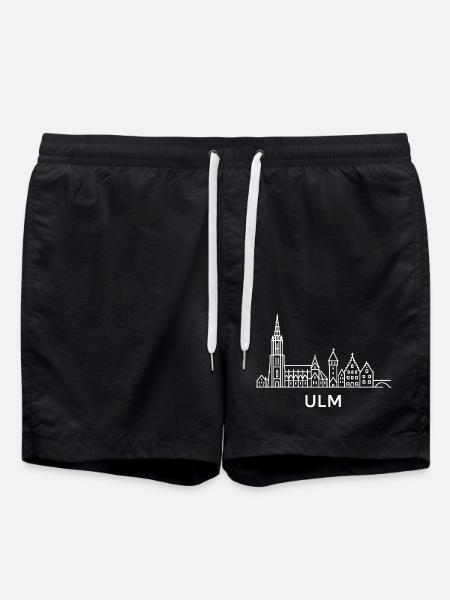 Ulm in White - Swim Trunks - black