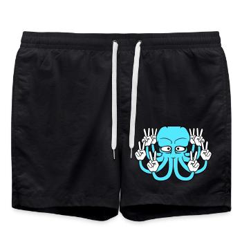 Kraken Peace Signe de la main Symbole de la victoire Mains Fun - Short de bain - noir - Devant - AI Model Male 185 light (185cm)