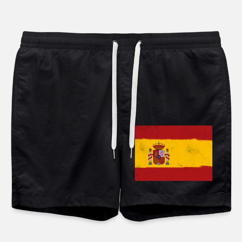 Flagge von Spanien - Badeshorts - Schwarz