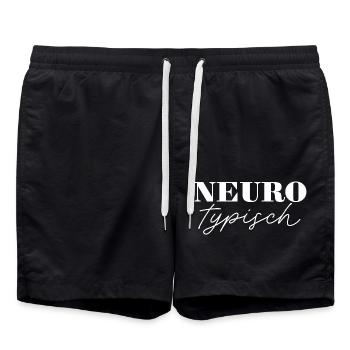 Neurotypisch weiss - Die perfekte Ergänzung - Badeshorts - Schwarz - Vorne - AI Model Male 185 light (185cm)