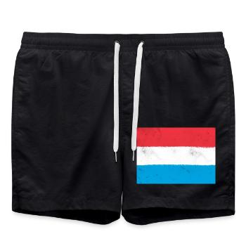 Flagge von Luxemburg - Badeshorts - Schwarz - Vorne - AI Model Male 185 light (185cm)